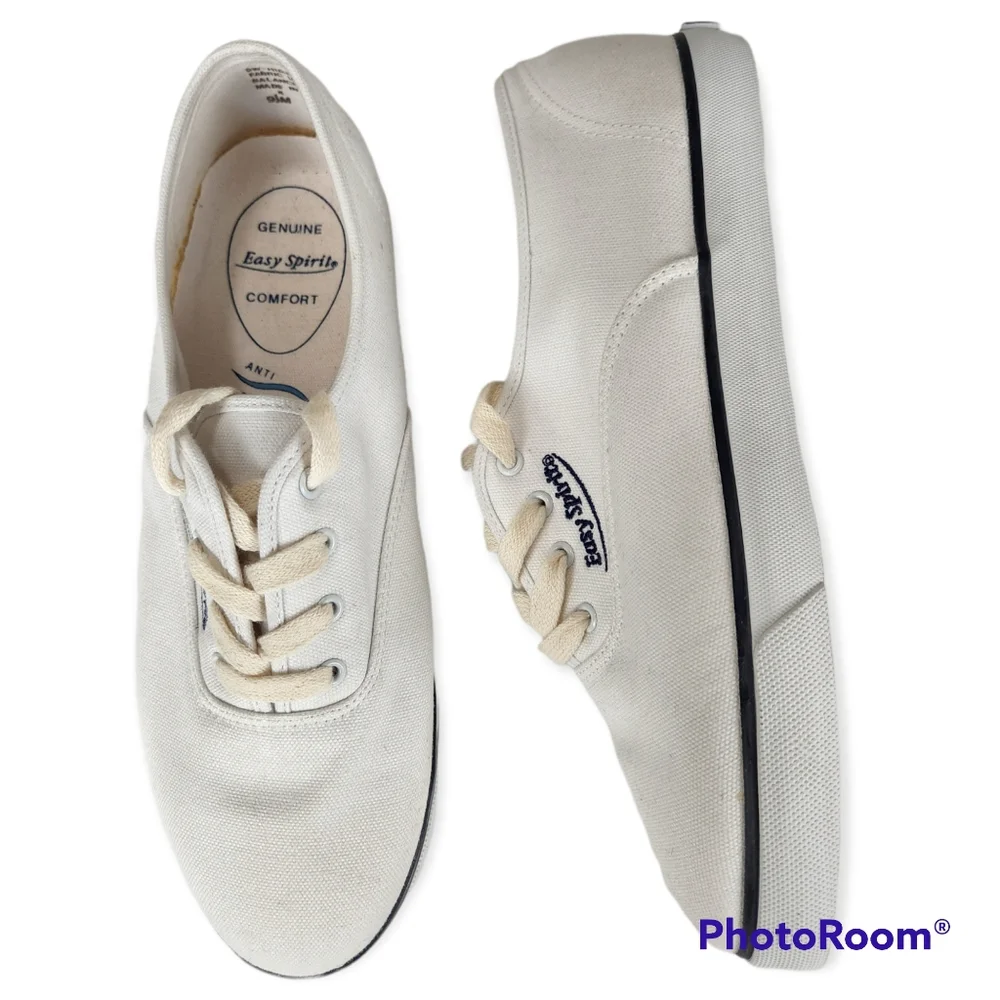 Easy Spirit Nautical White Canvas Sneakers size 9.5